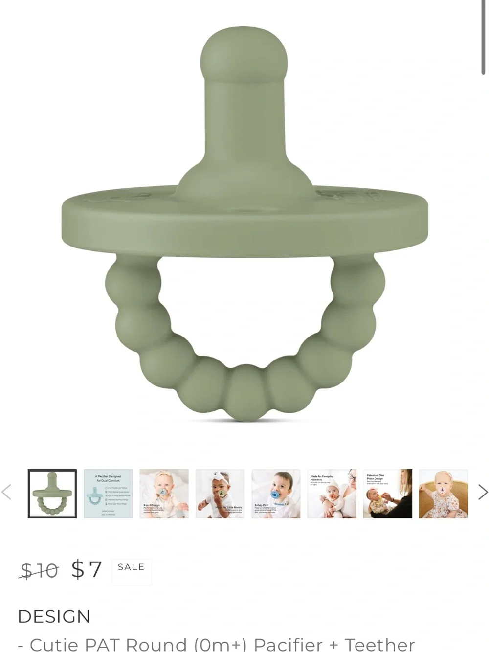Ryan & Rose Cutie Pat Round Silicone Pacifier - Assorted Colors